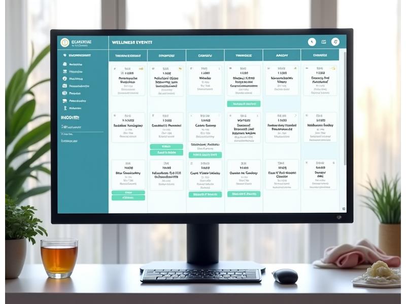 Screenshot of an online event calendar displaying various wellness webinars and workshops.