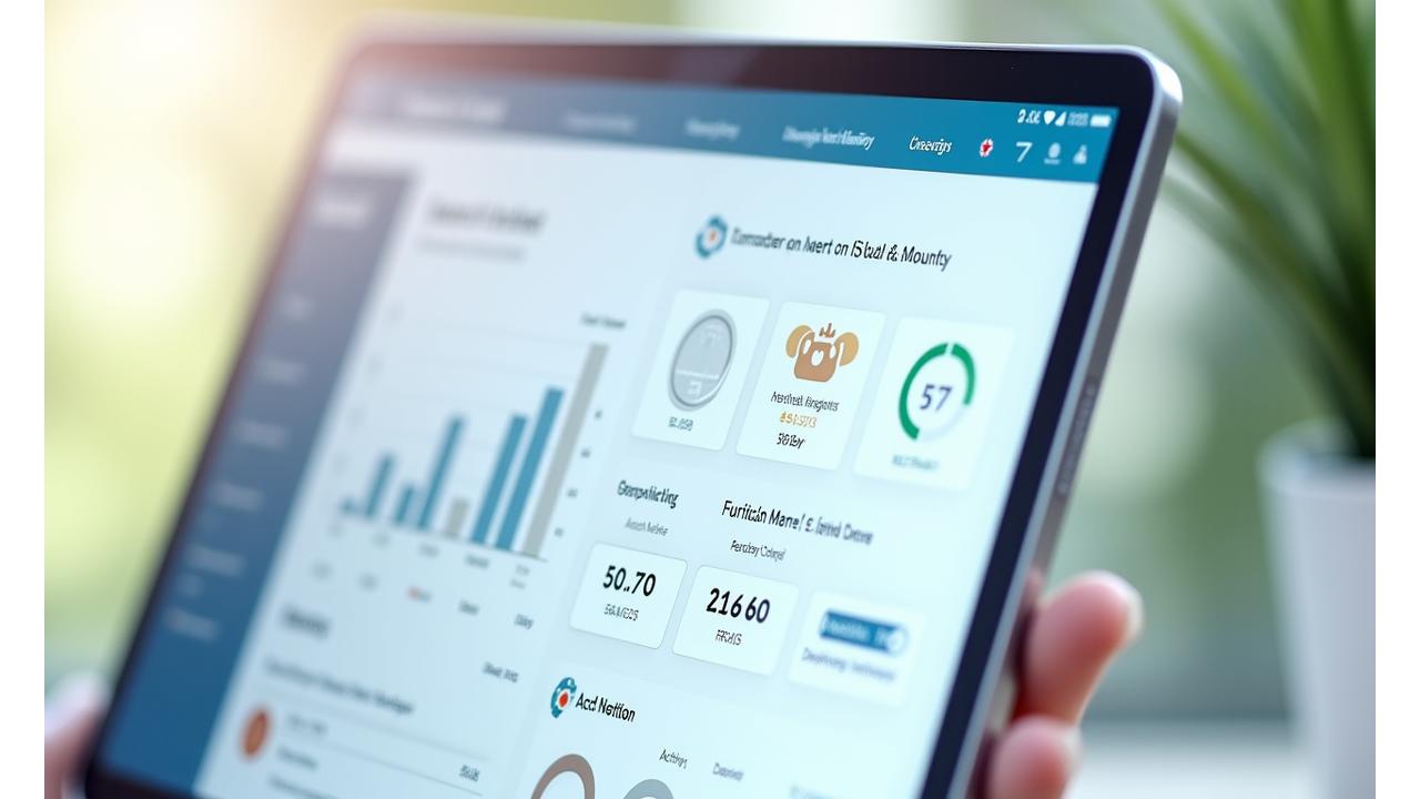 Interactive dashboard of Lumina Wellspring digital wellness platform displaying health metrics and lifestyle tracking