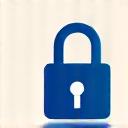 Icon of a padlock and digital lines, representing data encryption.