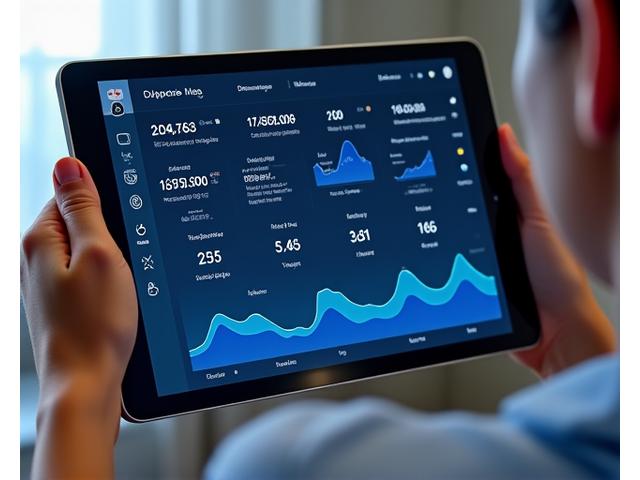 A digital dashboard displaying comprehensive sleep data, including sleep stages, heart rate, and environmental factors, on a tablet or computer screen, designed for clarity and insight.