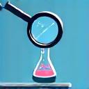 Magnifying glass over a lab beaker, symbolizing detailed analysis and scientific scrutiny in product review.